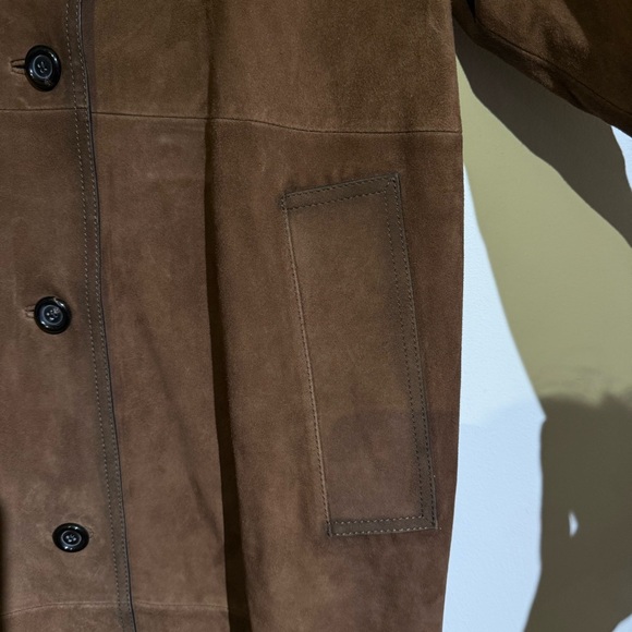 Massimo Dutti Brown Suede Trench Coat Size Small - Picture 7 of 14
